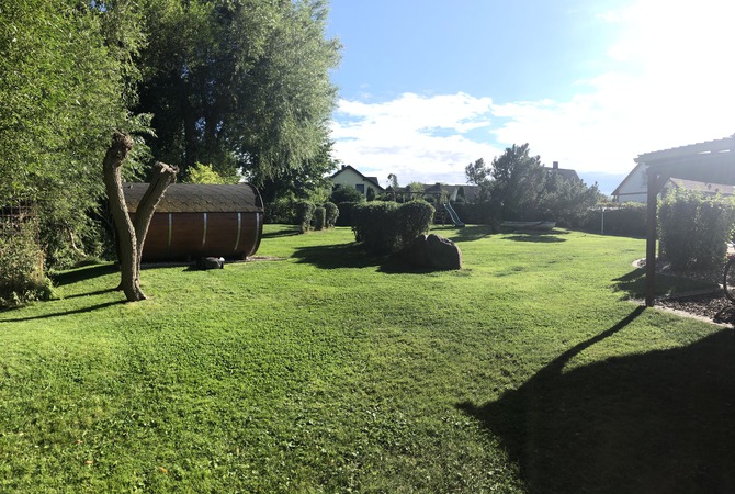 Ferienwohnung in K&auml;gsdorf - Meerblick - hinterer gepflegter Gartenbereich
