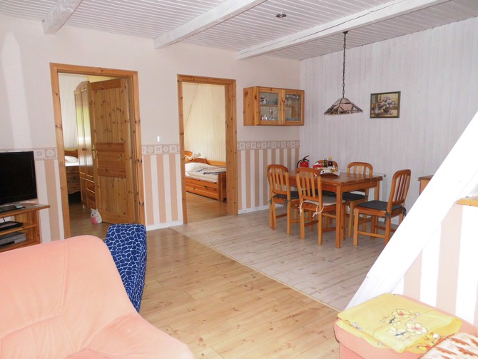 Ferienwohnung in K&uuml;kel&uuml;hn - Ferienhof Bl&ouml;hs - Blick zu den Schlafr&auml;umen