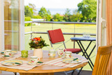 Ferienwohnung in Rettin - Ferienhof Hansen Lachm&ouml;we - Fr&uuml;hst&uuml;ck mit Blick in die Natur