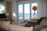 Ferienwohnung in Pepelow - Am Salzhaff - Wohnzimmer mit Blick &uuml;ber das Salzhaff