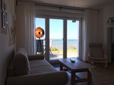 Ferienwohnung in Pepelow - Am Salzhaff - Blick von der Couch &uuml;ber das Wasser