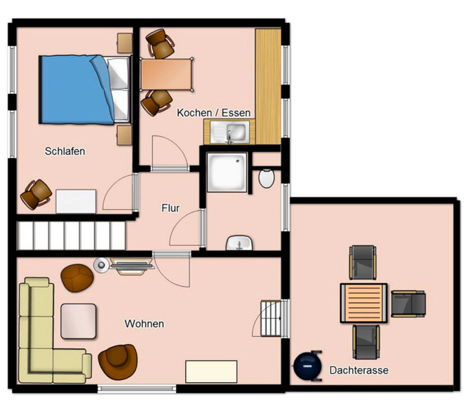 Ferienwohnung in Gr&ouml;mitz - Wohnung 1 - Grundriss