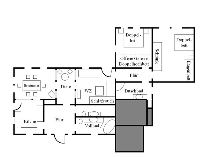 Ferienwohnung in Bodstedt - Haus Ostseer&auml;uber Fewo I - Grundriss