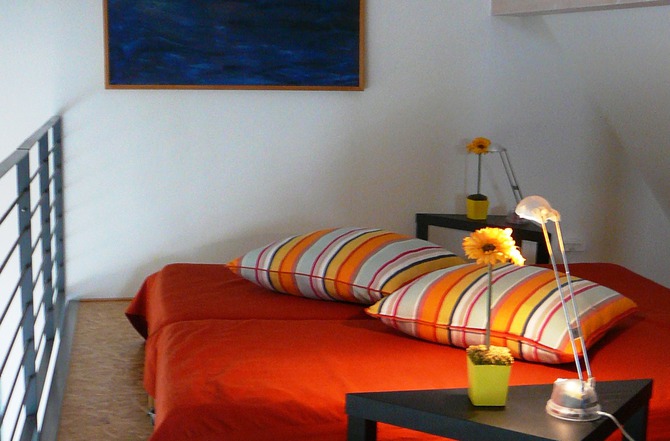 Ferienwohnung in Wieck a. Dar&szlig; - Aalreuse 2 - Schalfbereich f&uuml;r 2 Personen auf der Galerie