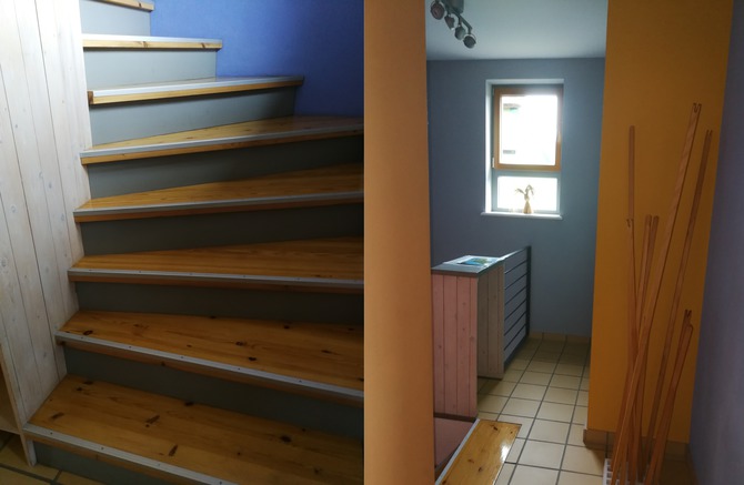 Ferienwohnung in Wieck a. Dar&szlig; - Aalreuse 2 - Treppe zur Fewo und Flur Fewo
